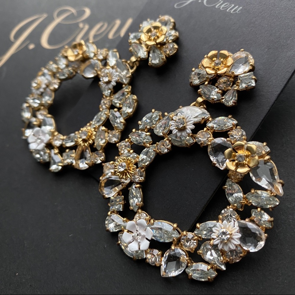🌱 J. Crew crystal wreath earrings - Picture 4 of 8